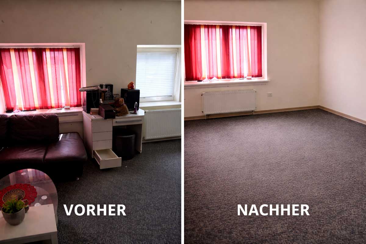 Büroräumung Graz vorher nachher – Büroentrümpelung und Büroauflösung eines Arbeitsplatzes