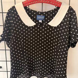 Collectif Vintage - Mirella Polka Dot Bluse kurzarm