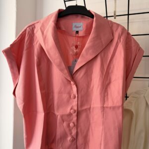 Banned Retro - Damen Bluse rosa kurzarm
