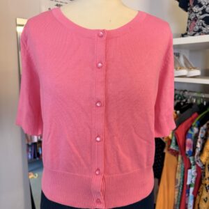 Hell Bunny WENDI Vintage Kurzarm Cardigan in Rosa
