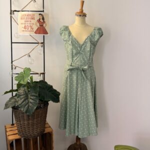 Queen Kerosin Swing Kleid Polka Dots Mint