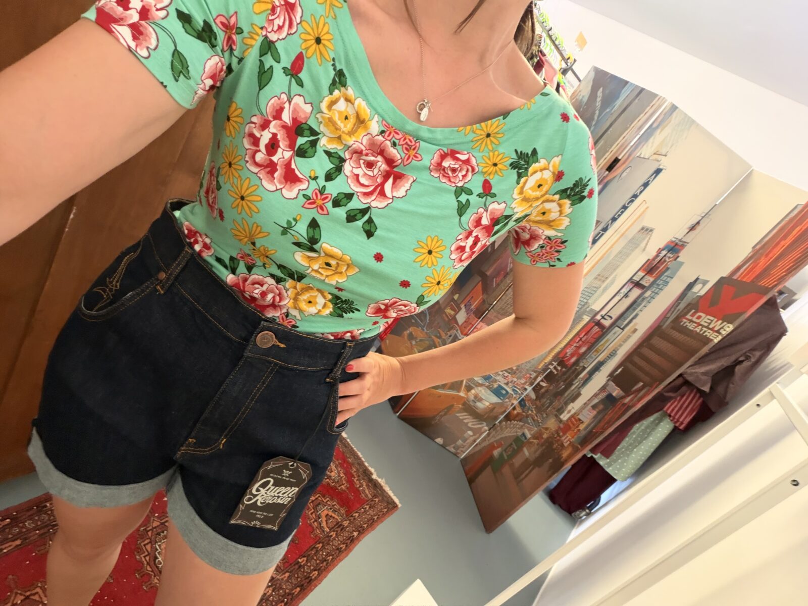 Banned Damen Shirt Grün u. Blumenmuster – Bild 4