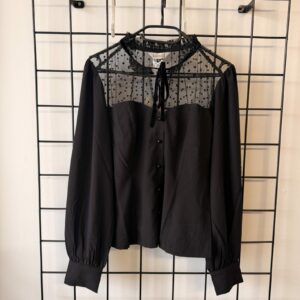 Banned Retro 1950's Luna Schwarze Bluse - M