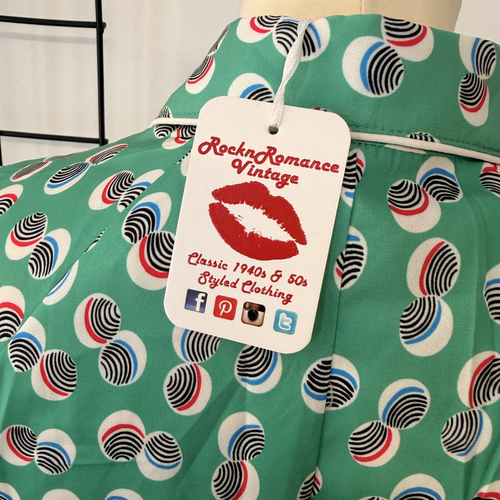 Rockn Romance Vintage - Damen Kleid Grün Ärmellos – Bild 7