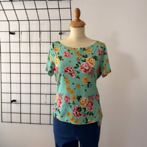 Banned Damen Shirt Grün u. Blumenmuster