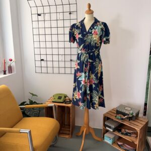 Rock n Romance Damen Hawaii Kleid blau