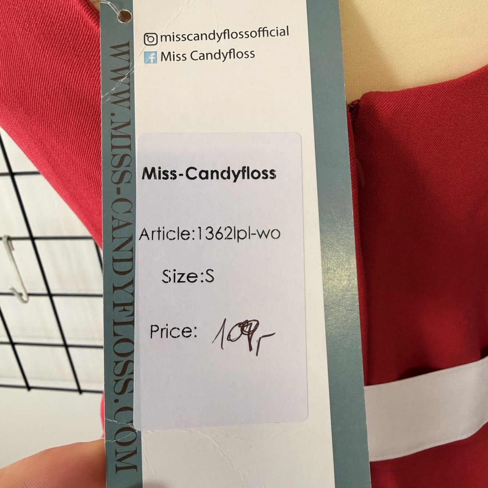 Miss Candyfloss Damen Kleid rot mit Gürtel & Schößchen – Bild 11