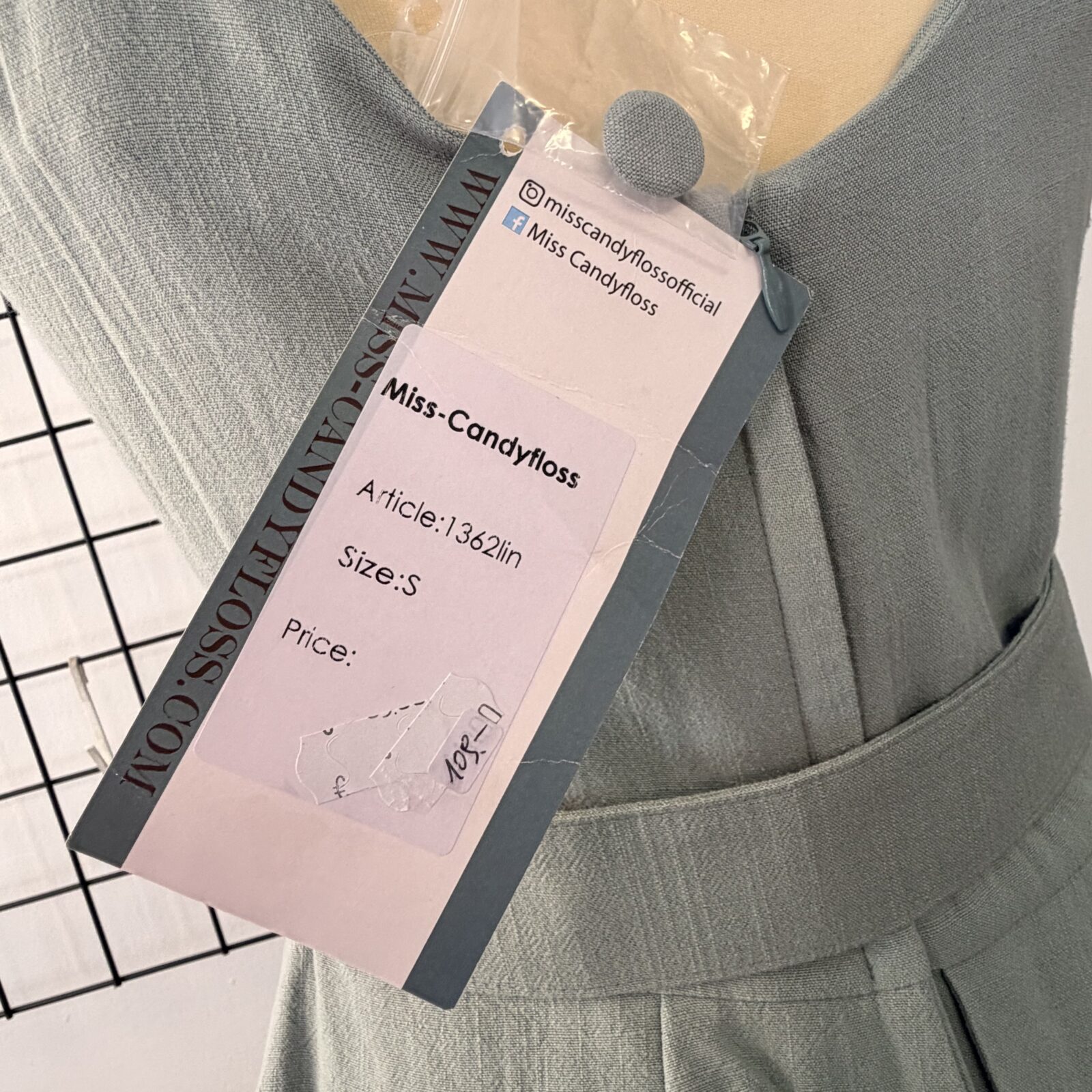 Miss Candyfloss Damen Kleid hellblau mit Schößchen & Gürtel – Bild 10