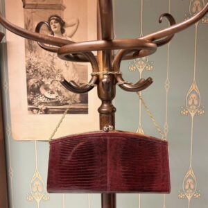Vintage Abendtasche Reptilleder in Bordeauxrot