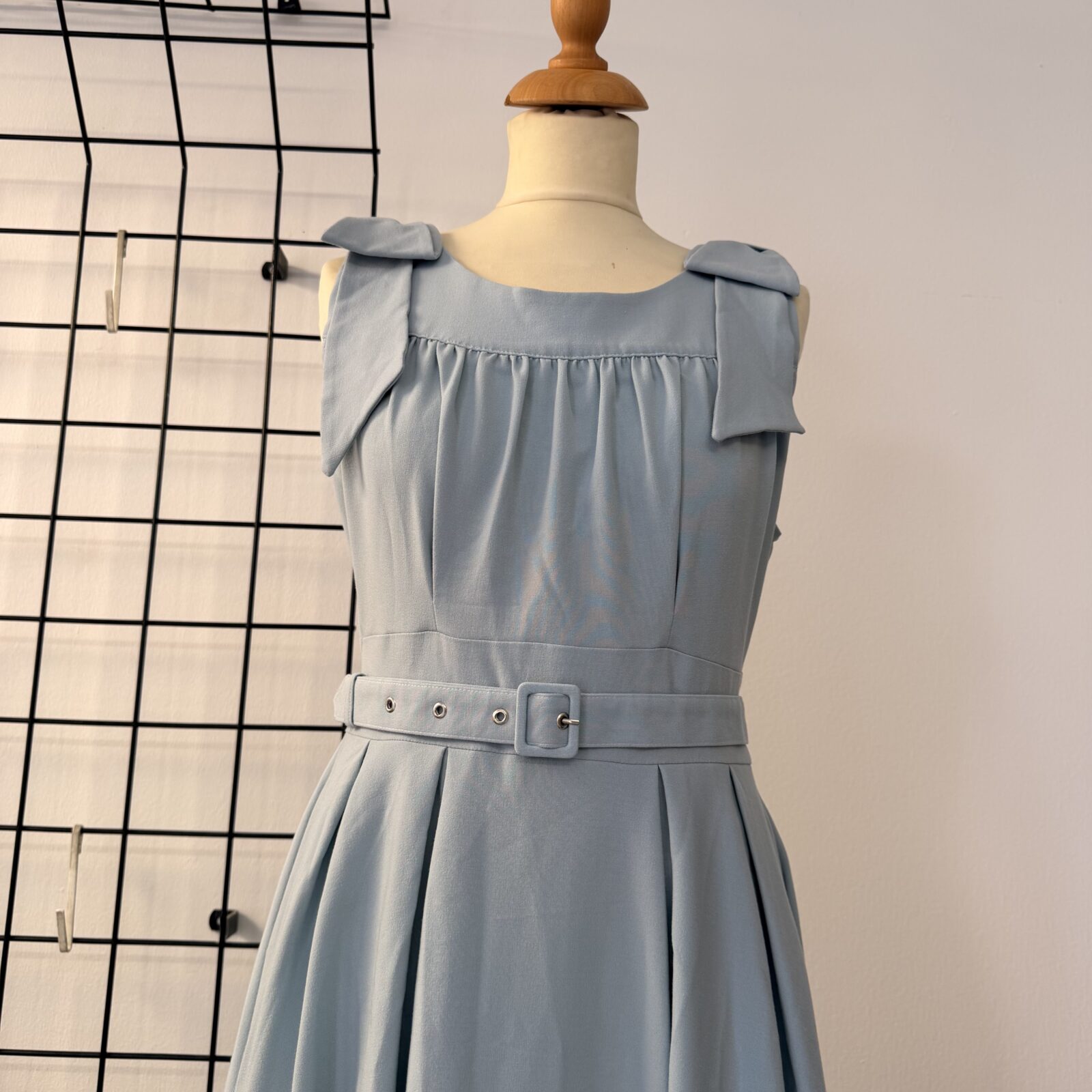 Miss Candyfloss Damen Kleid Hellblau Schleifen – Bild 4