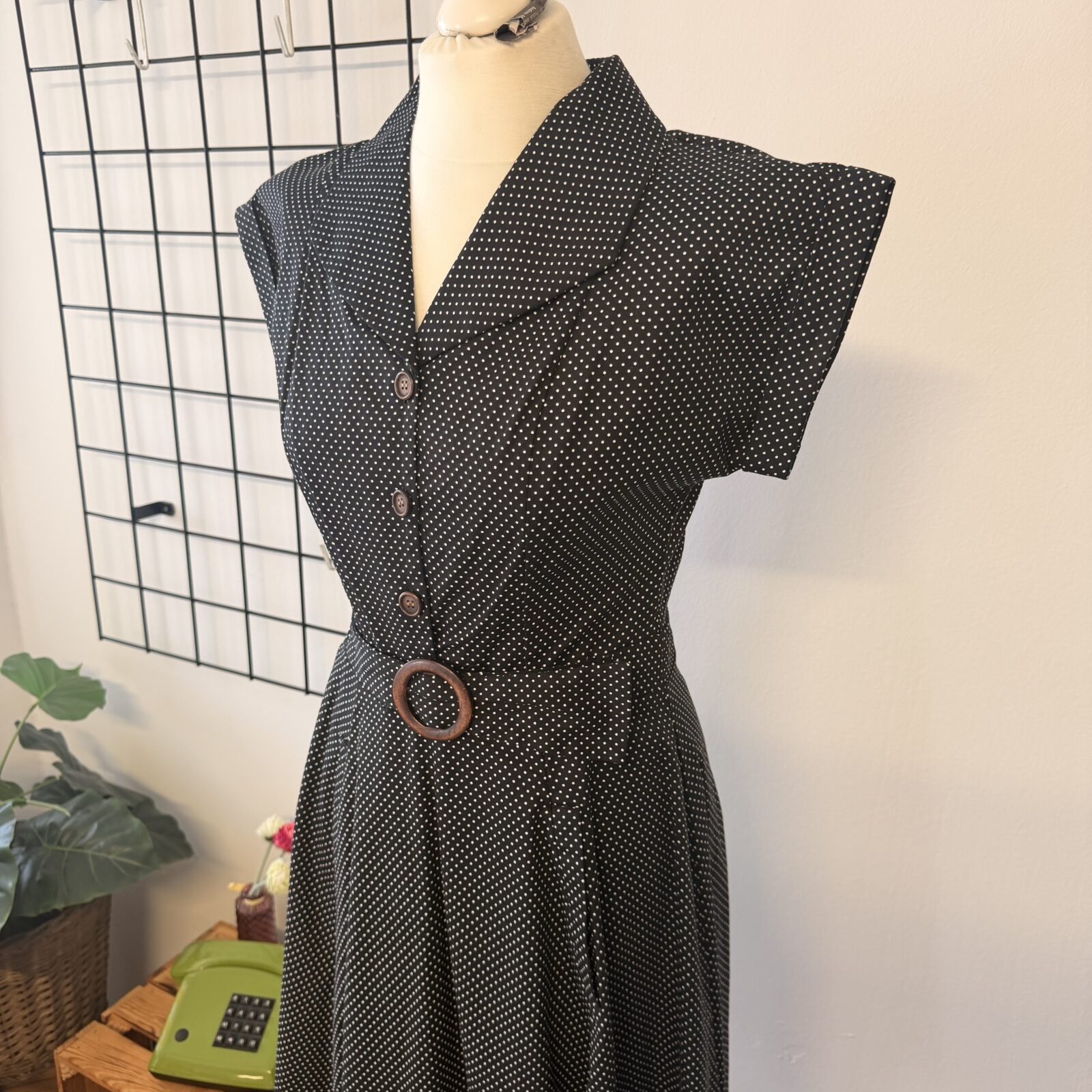 Banned Damen Kleid Schwarz Weiß Punkte - S – Bild 3