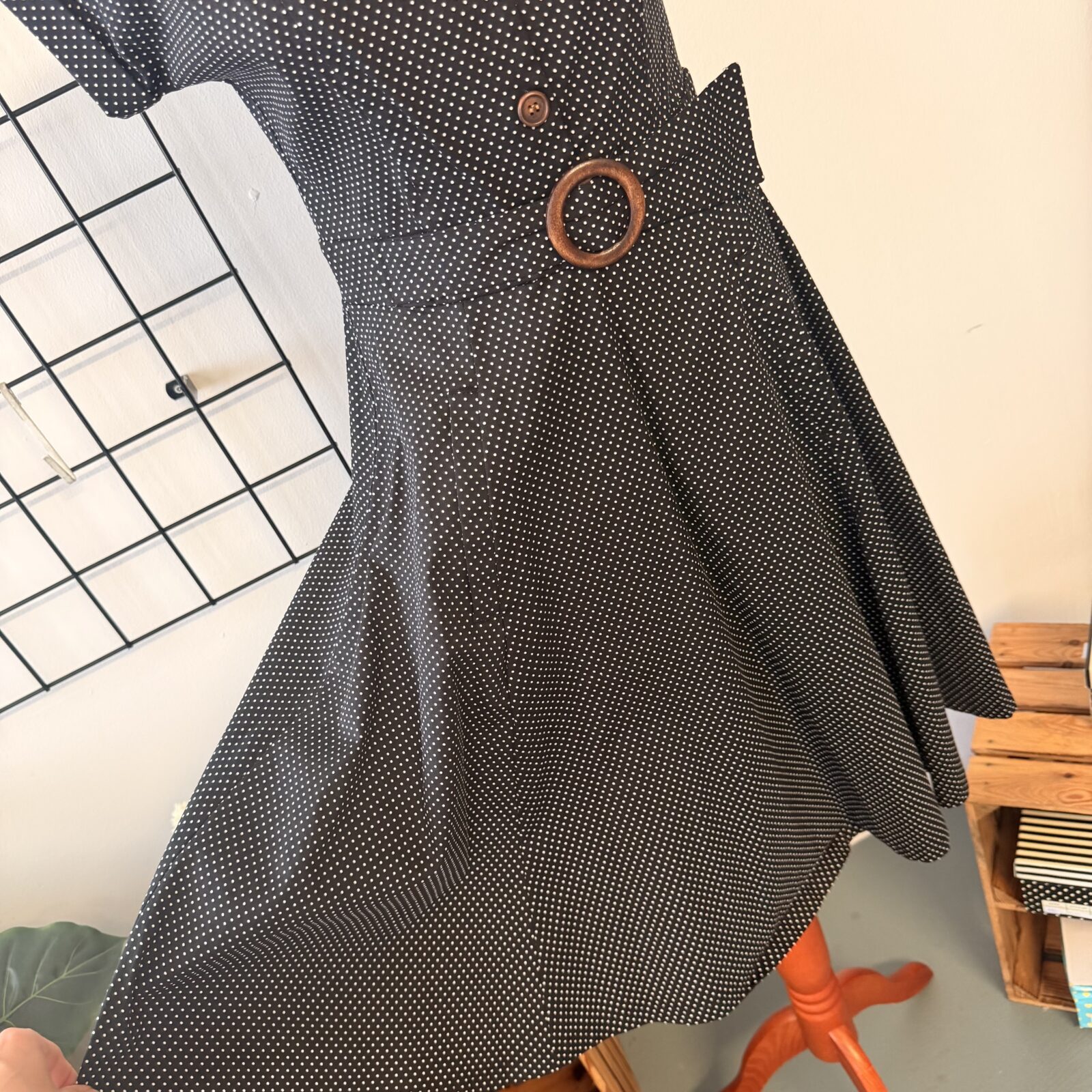 Banned Damen Kleid Schwarz Weiß Punkte - S – Bild 6