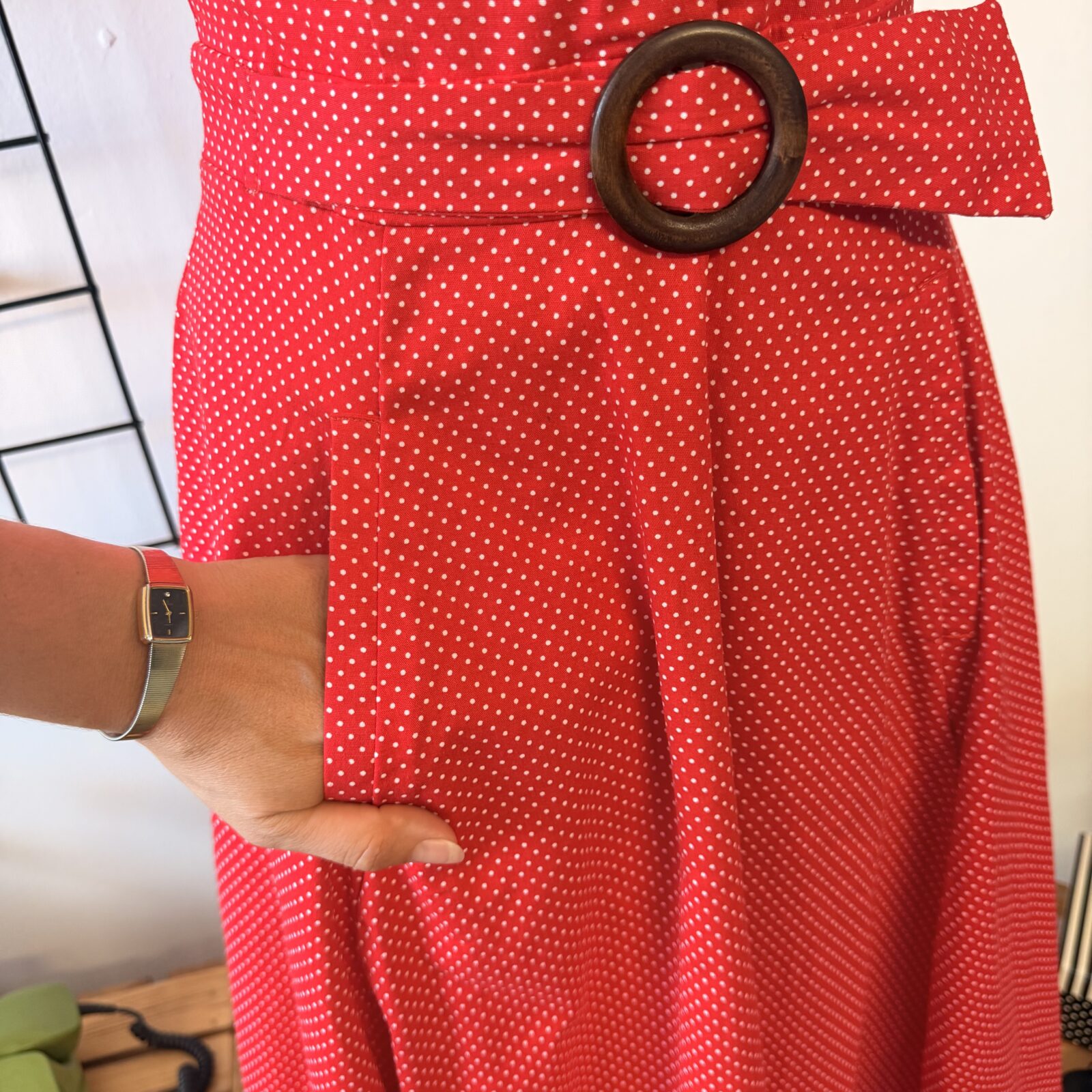 Banned Damen Kleid Rot Weiß Punkte - S – Bild 7