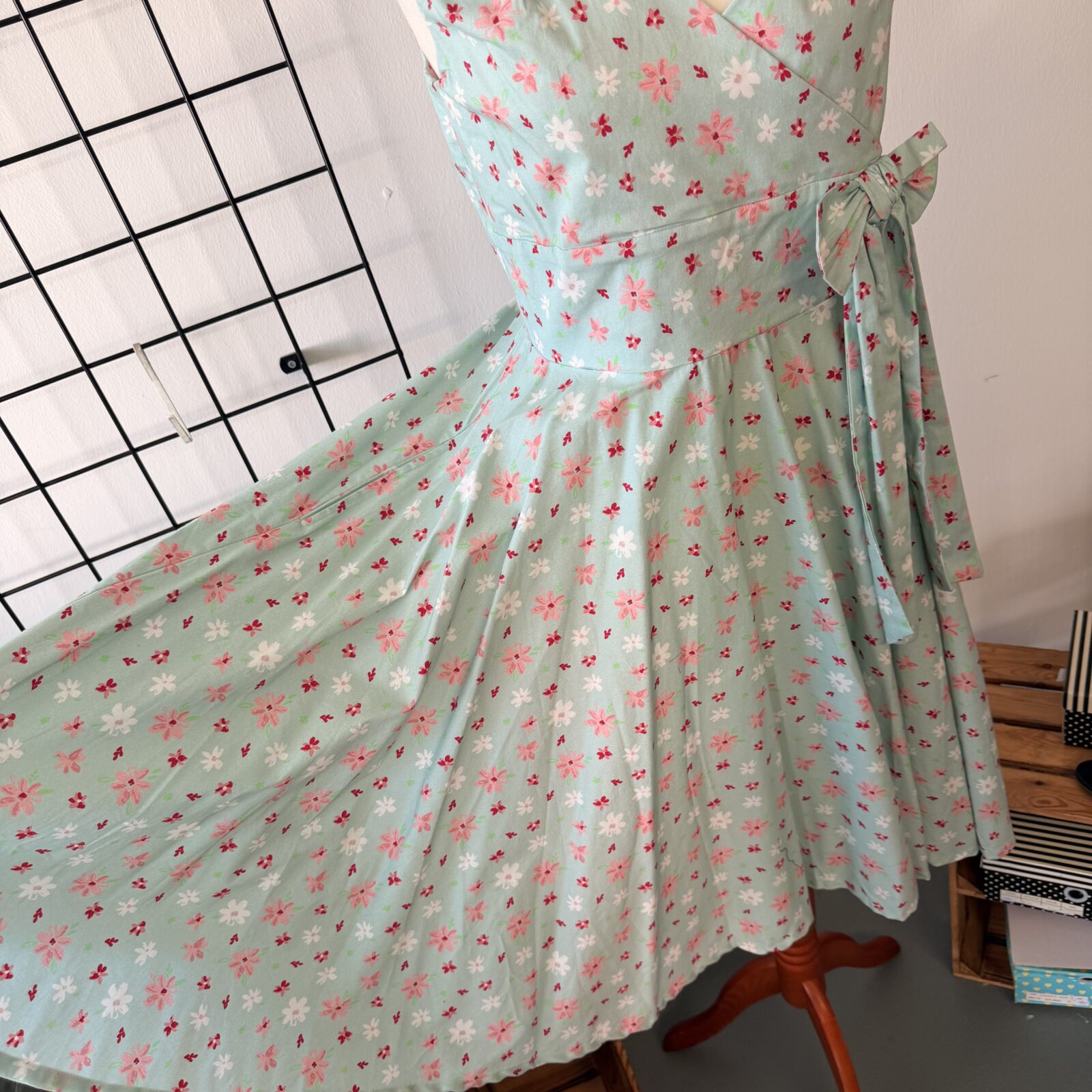 Timeless Damen Kleid Mint Blumen, Schleife - M – Bild 6