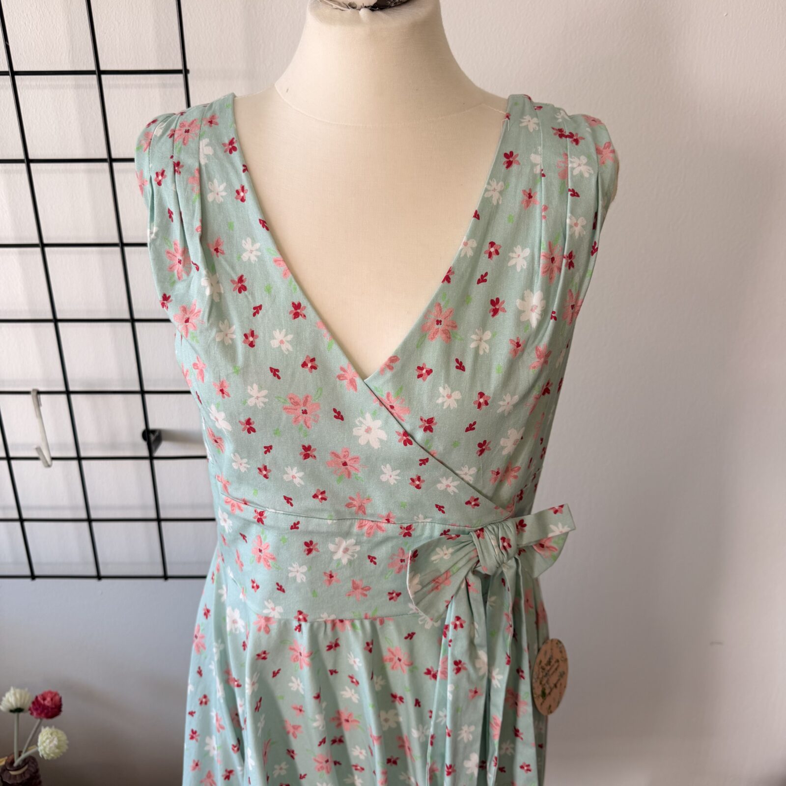 Timeless Damen Kleid Mint Blumen, Schleife - M – Bild 7