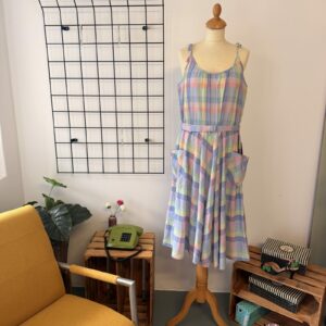 Rockn Romance Vintage Sommerkleid kariert Pastell – 14 / L