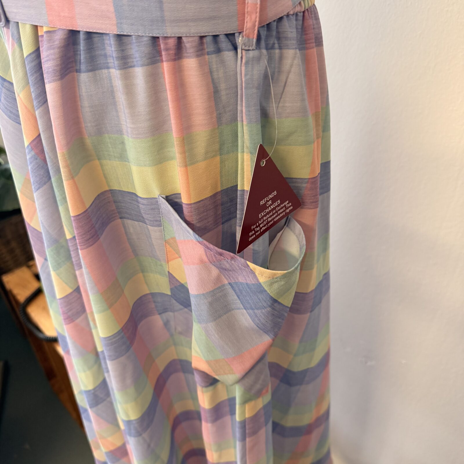 Rockn Romance Vintage Sommerkleid kariert Pastell – 14 / L – Bild 3