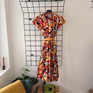 Miss Candyfloss Damen Kleid orange floral XS