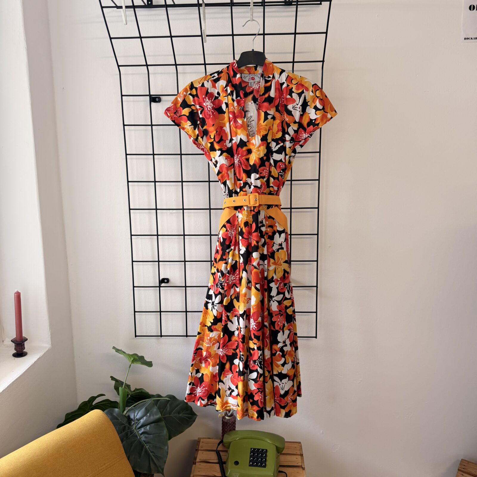 Miss Candyfloss Damen Kleid orange floral XS