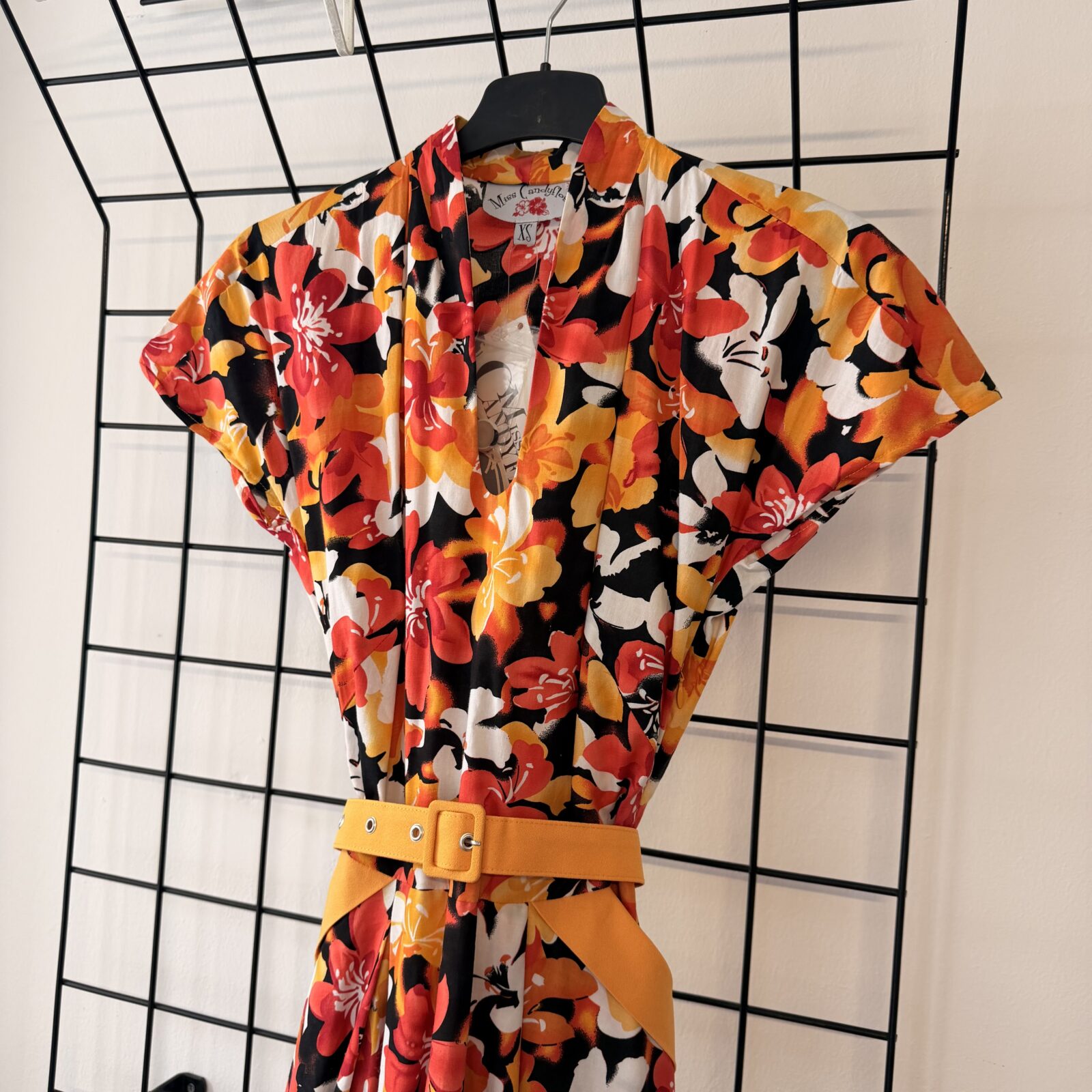Miss Candyfloss Damen Kleid orange floral XS – Bild 2