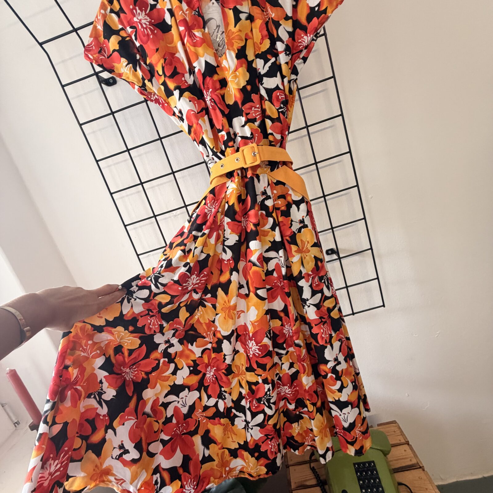 Miss Candyfloss Damen Kleid orange floral XS – Bild 4