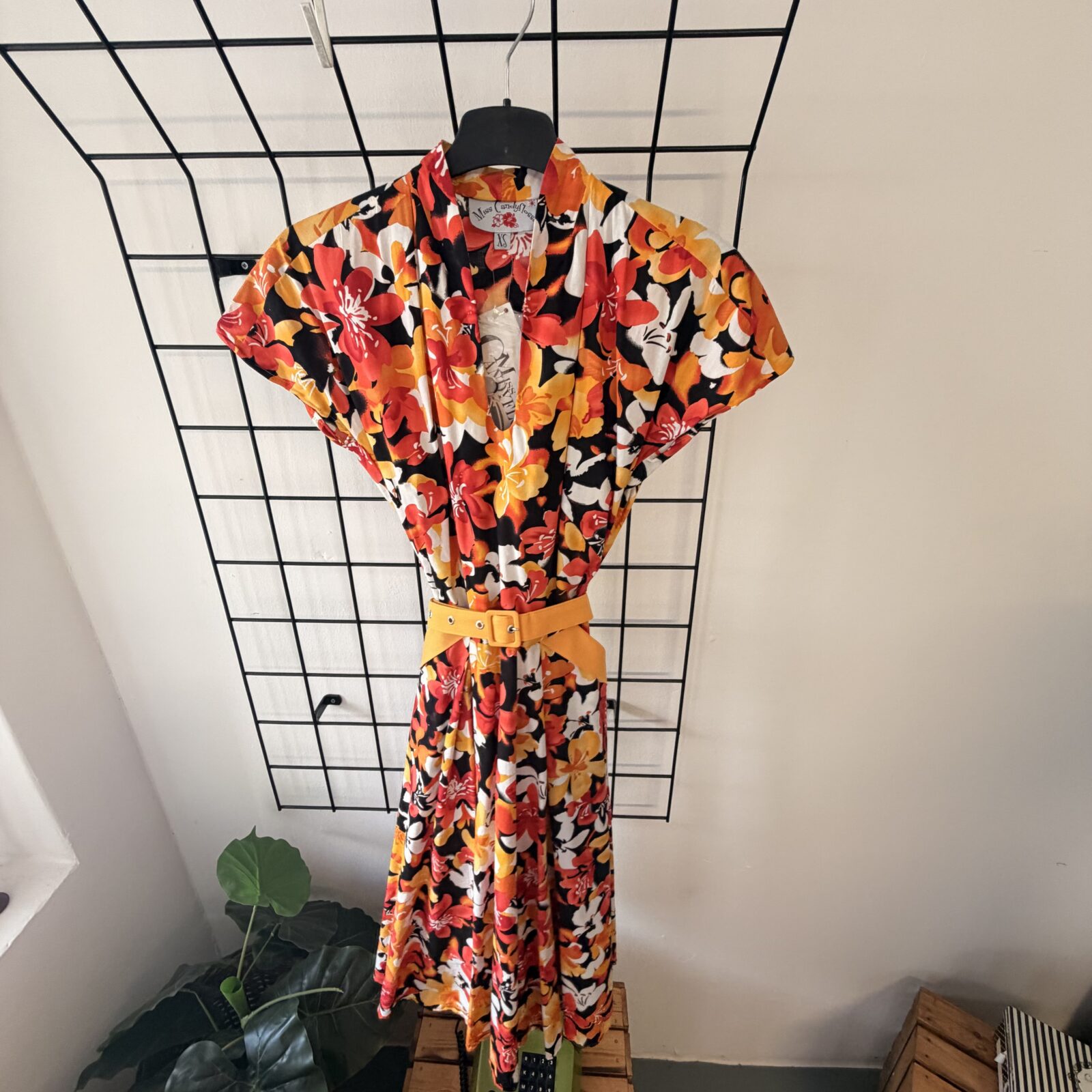 Miss Candyfloss Damen Kleid orange floral XS – Bild 3
