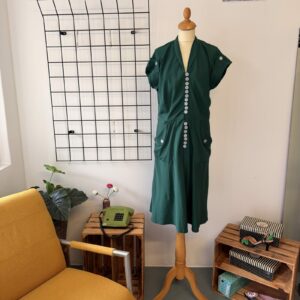 Rockn Romance Damen Kleid grün mit Knopfleiste - L