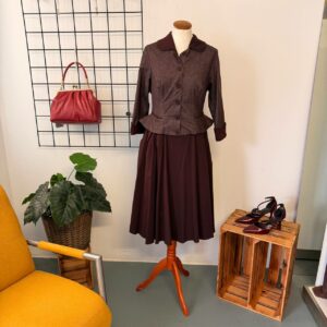 Miss Candyfloss Swingkleid bordeaux langarm